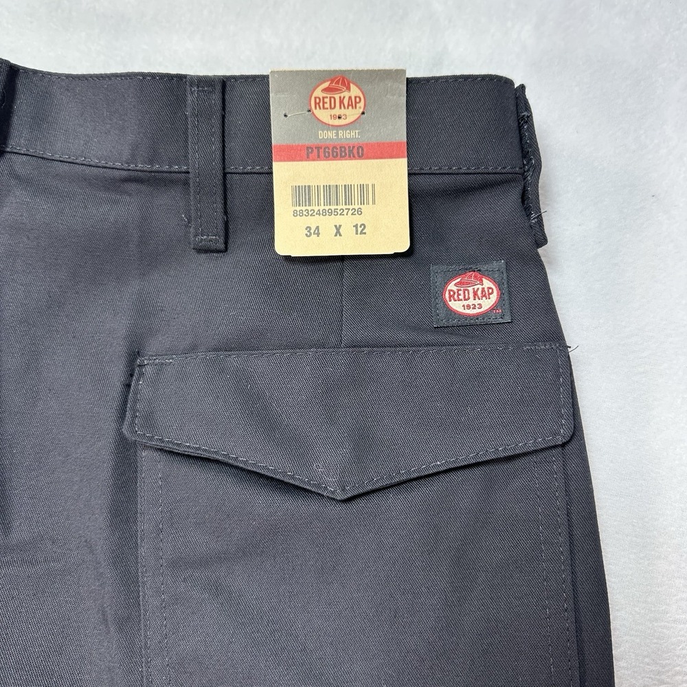 Red Kap Cargo Shorts Men's 34x12 Black Workwear Utility Rugged Durable PT66BKO - Picture 3 of 10